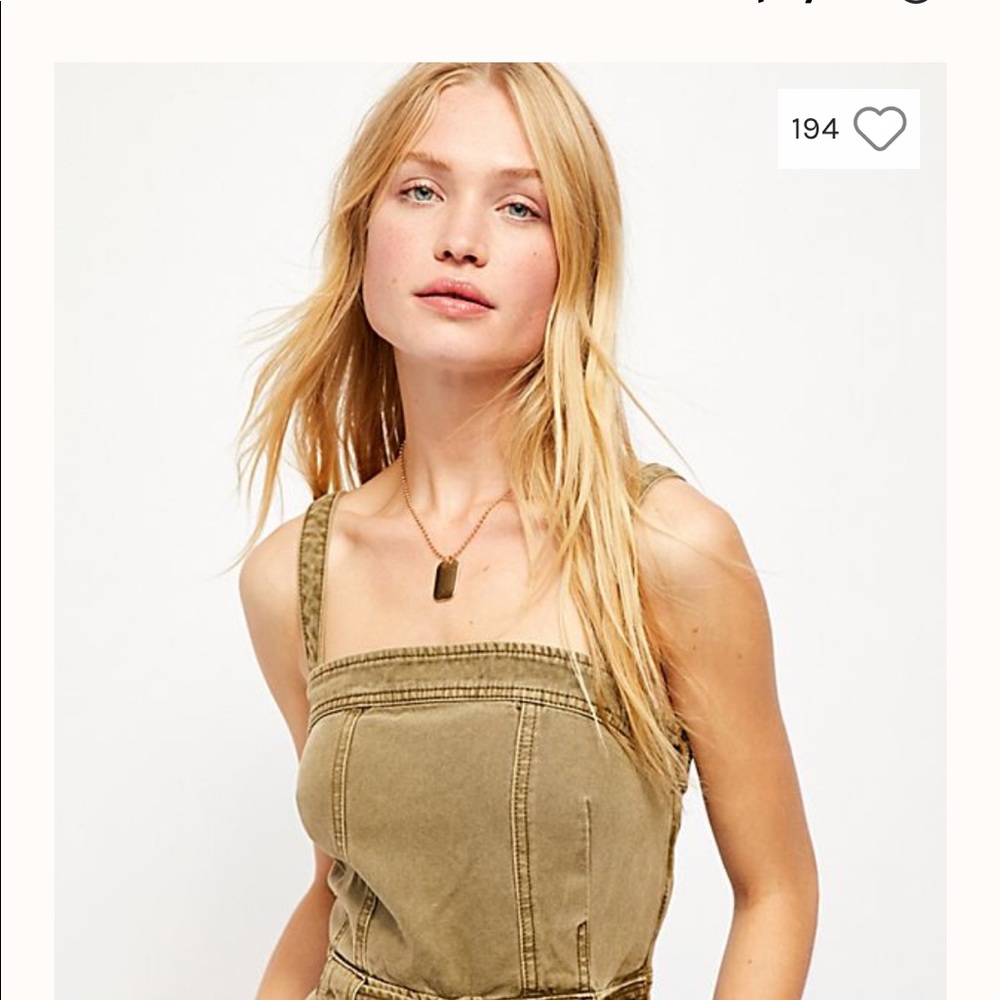 Free People Go West Jumpsuit M Army Sage Overalls